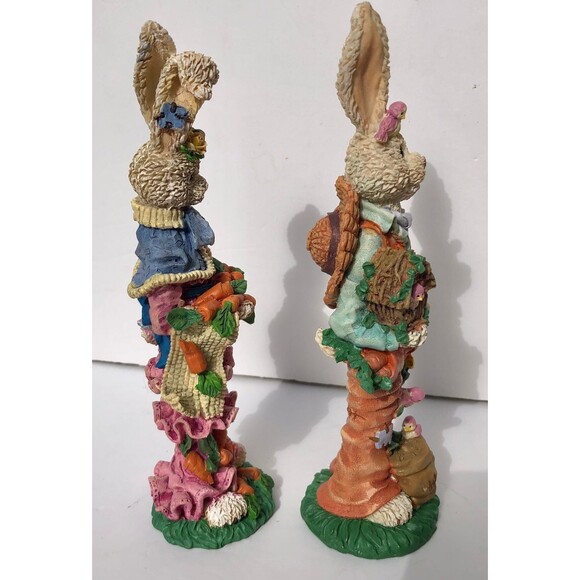 Easter Bunny Mini Figures Couple Rabbits Figurines 8" tall x 2" - Picture 9 of 10